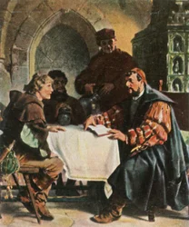 Luther as Junker Jörg in the Jena Inn with Swiss Students