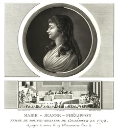 Madame Roland or Marie-Jeanne Phelippon (1754-1793), Girondist, together with her husband Jean-Marie Roland de la Platiere