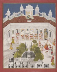 Maharana Ari Singh Worshipping in His Palace