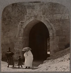 Mahommedan women entering Jerusalem by Herods Gate