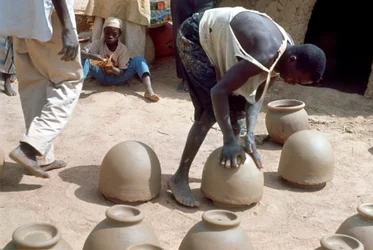 Making pots without a wheel, Nigeria, c1966