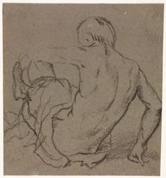 Man Seated on the Ground, Seen from Behind (recto), 1500s