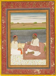 Man Seated on a Terrace with an Attendant or Pupil