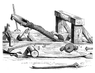 Mangonel, an engine of war in the 15th century, 1870