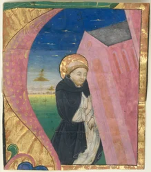 Manuscript Illumination with Saint Dominic Saving the Church of Saint John