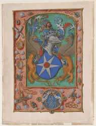 Manuscript Leaf with Coat of Arms, from a Book of Hours