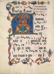 Manuscript Leaf with Initial A, from an Antiphonary
