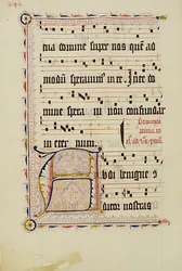 Manuscript Leaf with Initial A, from an Antiphonary
