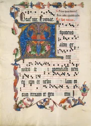 Manuscript Leaf with Initial A, from an Antiphonary