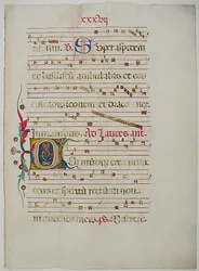 Manuscript Leaf with Initial C, from an Antiphonary, Italian