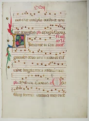 Manuscript Leaf with Initial L, from an Antiphonary, Italian, 15th century