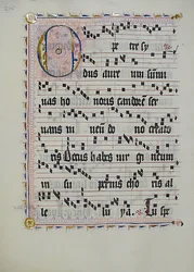 Manuscript Leaf with Initial O, from an Antiphonary, German, second quarter 15th century