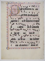 Manuscript Leaf with Initial P, from an Antiphonary, German