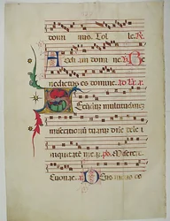 Manuscript Leaf with Initial S, from an Antiphonary, Italian