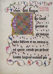 Manuscript Leaf with Initial V, from an Antiphonary