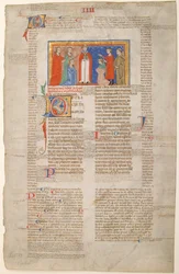 Manuscript Leaf with Marriage Scene, from Decretals of Gregory IX, Italian