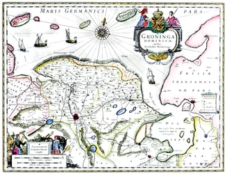 Map of Groningen, Netherlands, 17th century