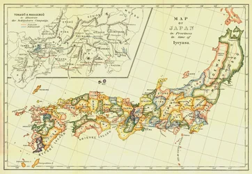Map of Japan in Provinces in Time of Iyeyasu