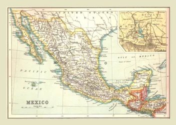 Map of Mexico, 1902