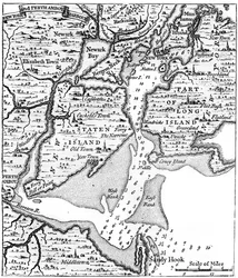 Map of New York about the middle of the 18th century