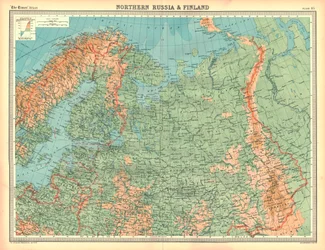 Map of Northern Russia and Finland