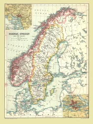 Map of Norway and Sweden
