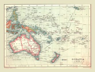 Map of Oceania, 1902