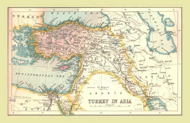 Map of Turkey in Asia