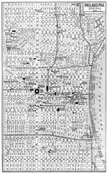 Map of Central Philadelphia, Pennsylvania, USA, c1930s