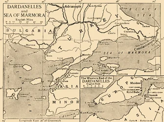 Map of the Dardanelles and Sea of Marmara