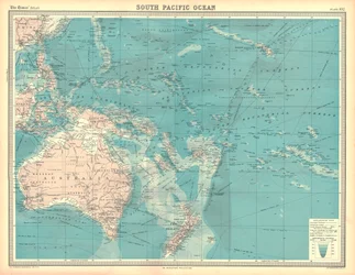 Map of the South Pacific Ocean
