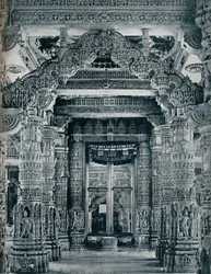 Marble Sculpture at an entrance to a Jain Temple at Dilwara, Mount Abu, c1100