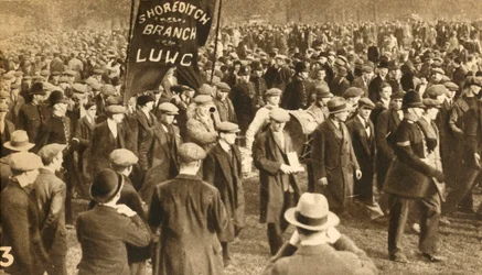 Marchers from Shoreditch, Means Test protests, Hyde Park, London, 1932