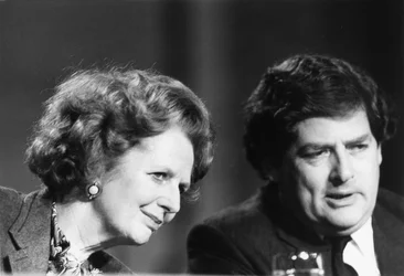 Margaret Thatcher and Nigel Lawson, British Politicians, circa 1980s