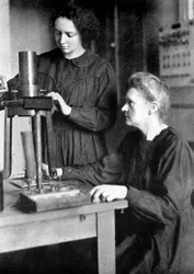 Marie Curie, Polish-born French Physicist and Her Daughter Irene, 1925