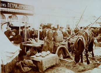 Market on the Moskvoretskaya Embankment, Moscow, Russia, 1911