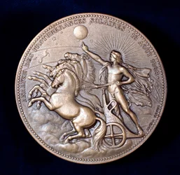 Medal commemorating Pierre Janssen and Norman Lockyer, French and English astronomers