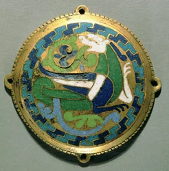 Medallion Depicting a Dragon, French, from Conques
