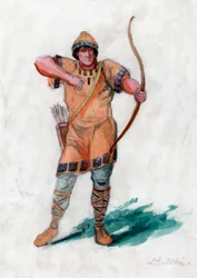 Medieval man with a bow