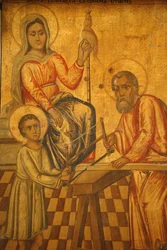Melkite Icon: Jesus Working with His Father, Nazareth, Israel