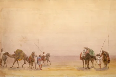 Men with Camels and Horses, Part of the London to Hong Kong Panorama