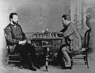 Mikhail Chigorin and William Steinitz in Havana, 1880