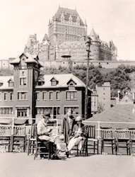 Miss Simpson and Jeane on Deck of Steamboat, Isle d