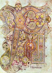 Monogram page from the Book of Kells, Christi Auteum Generatio, c. 800