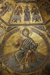 Mosaics Covering Baptistery in Florence Duomo. Jesus Christ, Florence, Italy