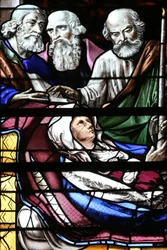 Moulins Cathedral, Stained Glass Window: Dormition of the Virgin Mary, Moulins, France