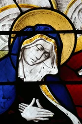 Moulins Cathedral, Stained Glass Window, Virgin Pain
