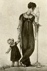 Mourning Dress of Mother and Child, 1809, 1937