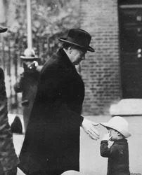 Mr. Churchill Attending a Cabinet Meeting During the General Strike in 1926