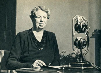 Mrs. Roosevelt came to see for herself the women of Britain at war